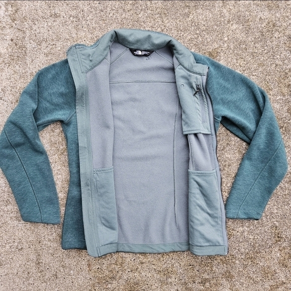 The North Face Deep Green Zip Up Jacket Soft Sweatshirt Women's Size Small - Picture 8 of 16